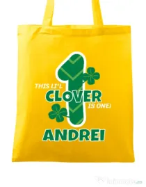 Sacosa din panza Little clover Galben