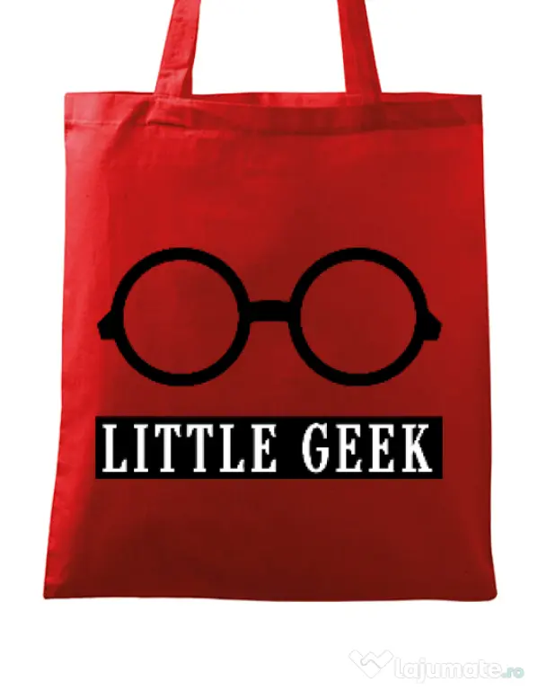 Sacosa din panza Little geek Rosu