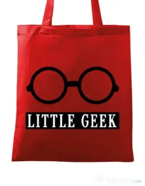Sacosa din panza Little geek Rosu
