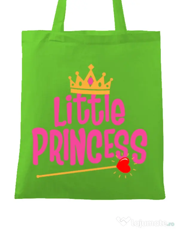 Sacosa din panza Little Princess Verde mar