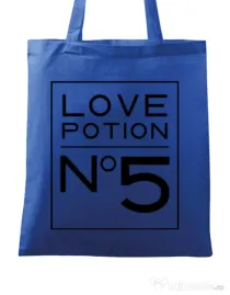 Sacosa din panza Love potion Albastru regal