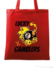 Sacosa din panza Lucky gamblers Rosu
