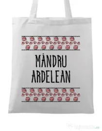 Sacosa din panza Mandru ardelean Alb