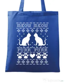 Sacosa din panza Meow purr Albastru regal