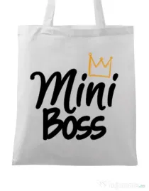 Sacosa din panza Mini boss Alb