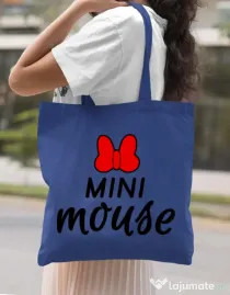 Sacosa din panza Mini mouse Albastru regal