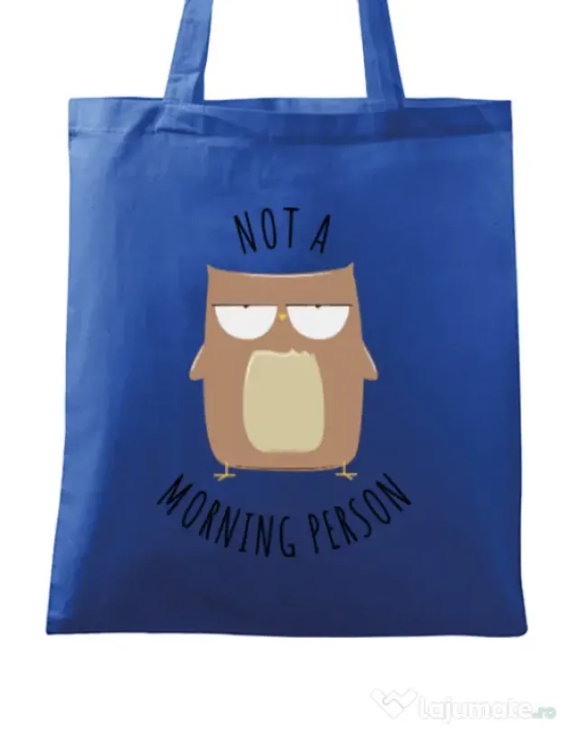 Sacosa din panza Morning owl Albastru regal