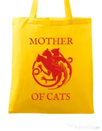 Sacosa din panza Mother of cats Galben