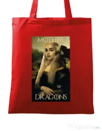 Sacosa din panza Mother of dragons 3 Rosu