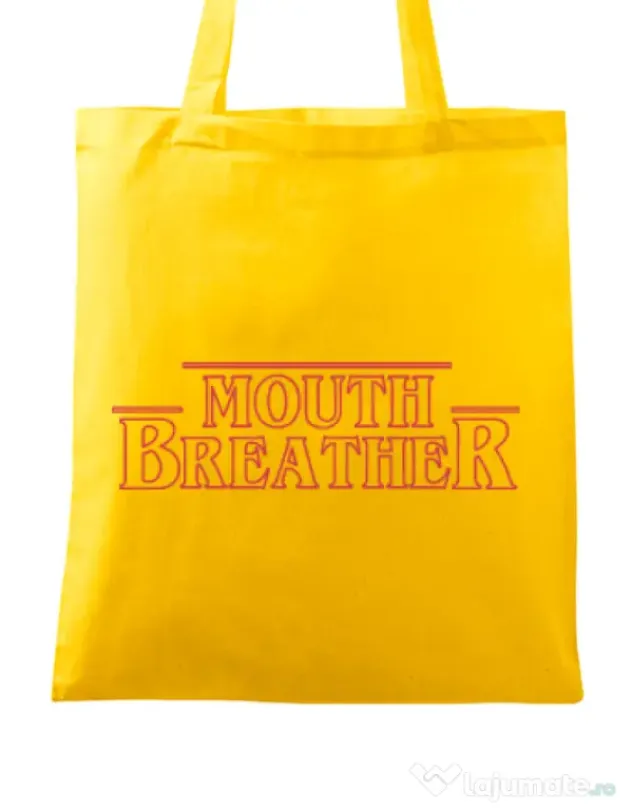 Sacosa din panza Mouth breather Galben