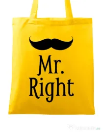 Sacosa din panza Mr. right Galben
