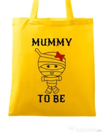 Sacosa din panza Mummy to be girl Galben
