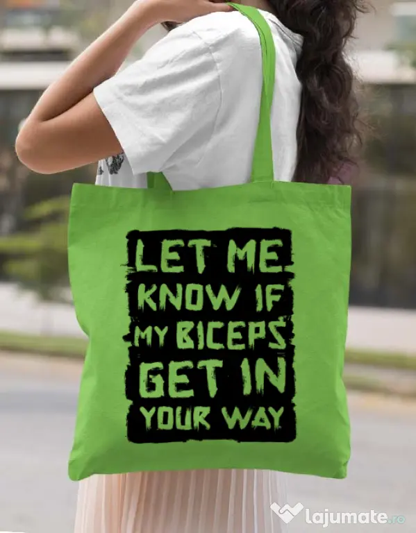 Sacosa din panza My biceps Verde mar