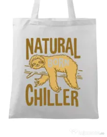 Sacosa din panza Natural born chiller Alb