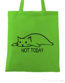 Sacosa din panza Not today Verde mar