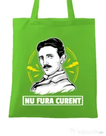 Sacosa din panza Nu fura curent Verde mar