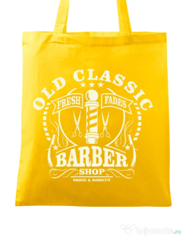 Sacosa din panza Old Classic Barber Galben