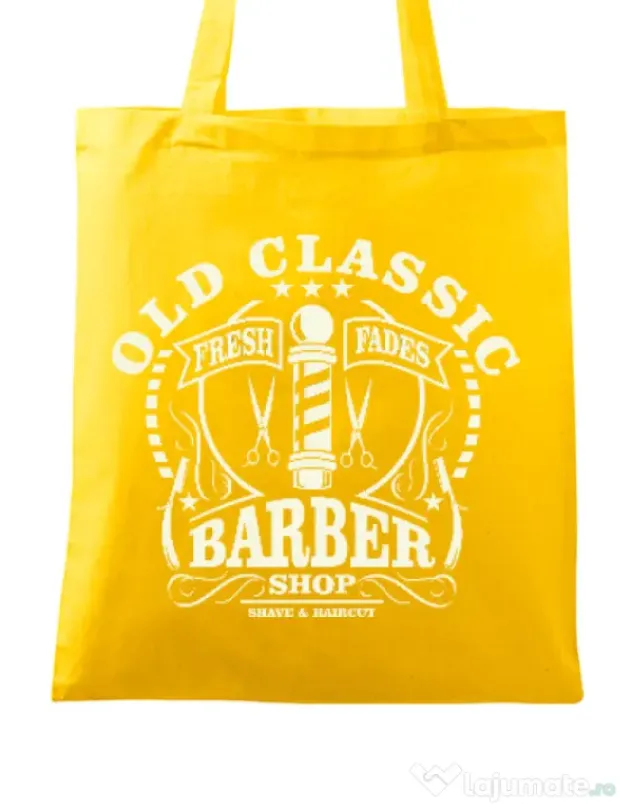 Sacosa din panza Old Classic Barber Galben