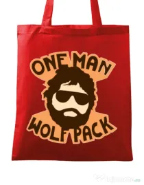Sacosa din panza One man wolf pack Rosu