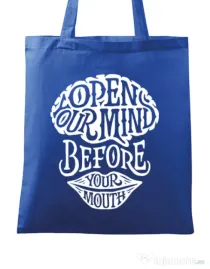 Sacosa din panza Open your mind Albastru regal