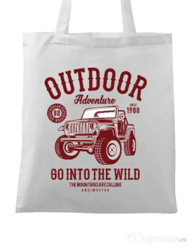 Sacosa din panza Outdoor Adventure Alb