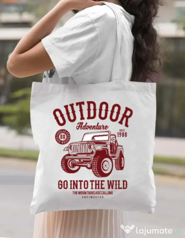 Sacosa din panza Outdoor Adventure Alb
