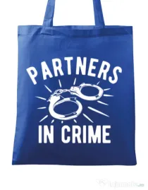 Sacosa din panza Partners in crime 2 Albastru regal