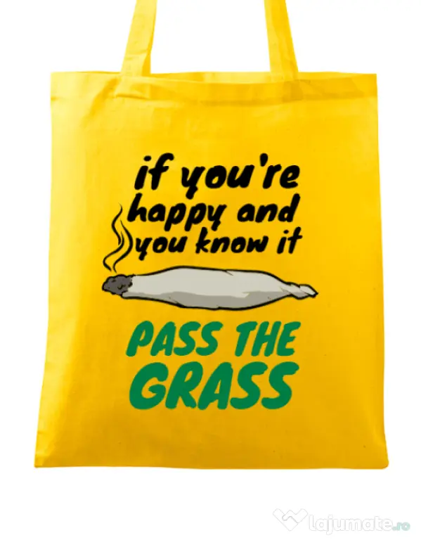 Sacosa din panza Pass the grass Galben