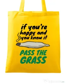 Sacosa din panza Pass the grass Galben