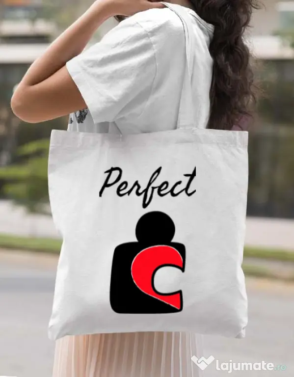 Sacosa din panza Perfect match 1 Alb