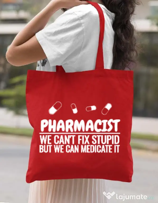 Sacosa din panza Pharmacist Rosu