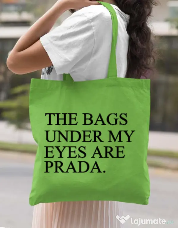 Sacosa din panza Prada bags Verde mar