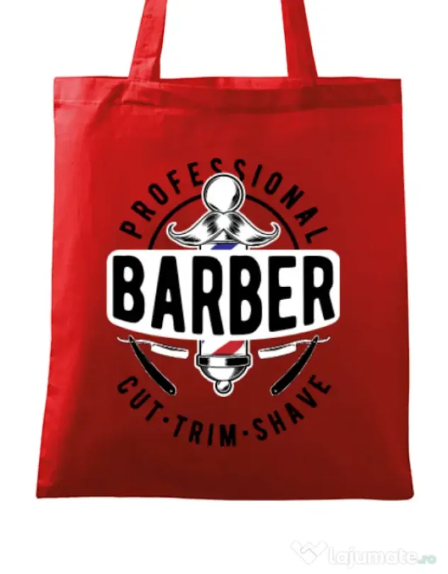 Sacosa din panza Professional barber Rosu