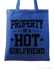 Sacosa din panza Property of a hot girlfriend Albastru regal