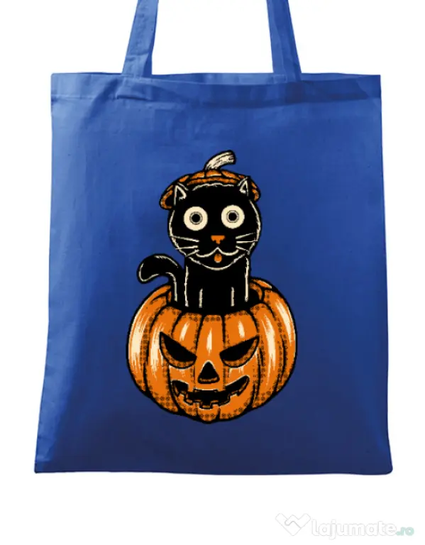 Sacosa din panza Pumpcat Albastru regal