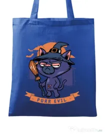 Sacosa din panza Purr halloween Albastru regal