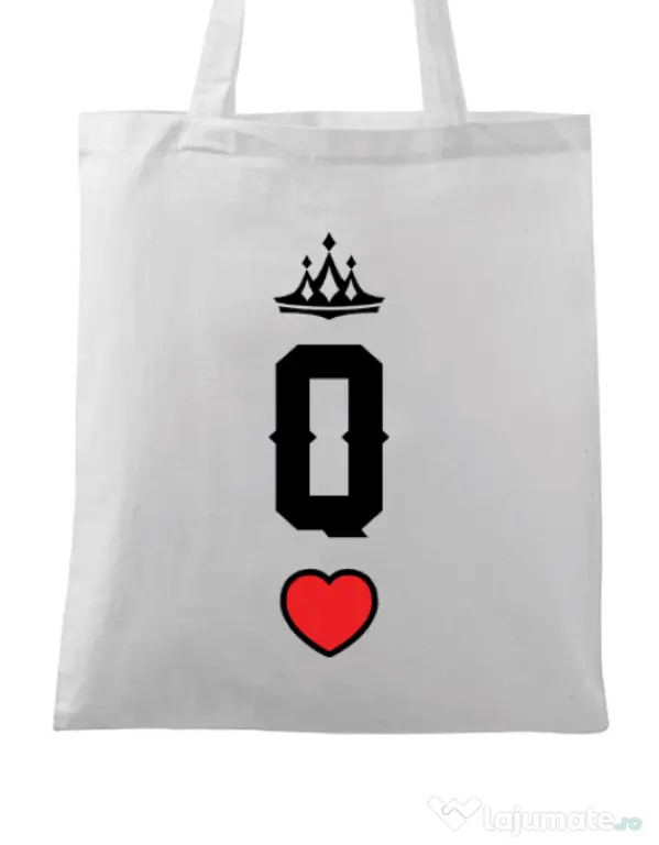 Sacosa din panza Queen Alb
