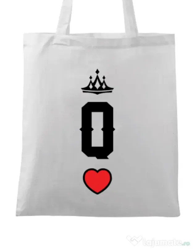 Sacosa din panza Queen Alb