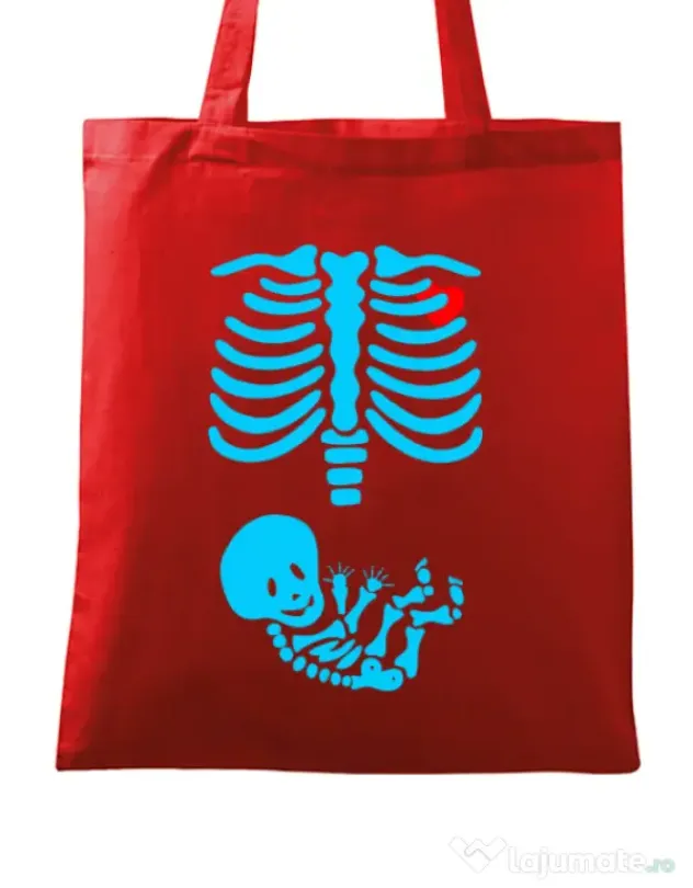 Sacosa din panza Radiografie Rosu
