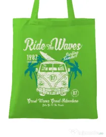 Sacosa din panza Ride The Waves Verde mar