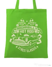 Sacosa din panza Rockabilly Hotrod Verde mar