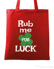 Sacosa din panza Rub me for luck Rosu