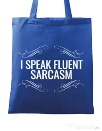 Sacosa din panza Sarcasm Albastru regal