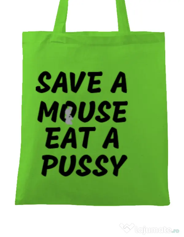 Sacosa din panza Save a mouse Verde mar