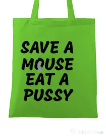 Sacosa din panza Save a mouse Verde mar
