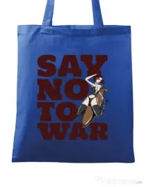 Sacosa din panza Say no to war Albastru regal