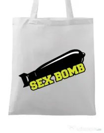 Sacosa din panza Sex bomb Alb
