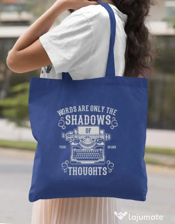 Sacosa din panza Shadows Of Thoughts Albastru regal