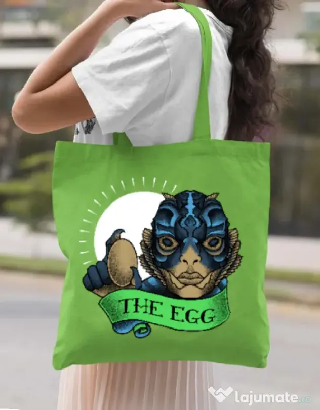 Sacosa din panza Shape of water Verde mar
