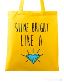 Sacosa din panza Shine bright like a diamond Galben